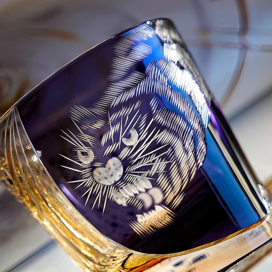 Kaori Edo Kiriko Murasaki Tora Whisky Glass